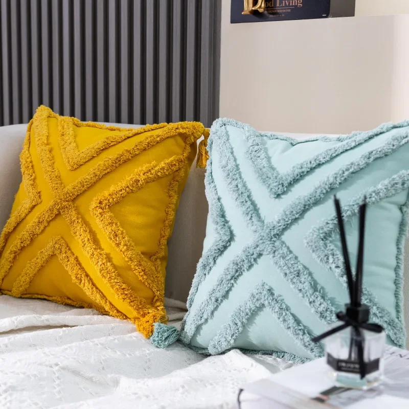 Blue Yellow Cushion Cover Tufted Boho style For Home Decoration Square Pillow Cover 45x45cm/30x50cm For Sofa Bed Living Room
Blue Yellow Cushion Cover Tufted Boho style For Home Decoration Square Pillow Cover 45x45cm/30x50cm For Sofa Bed Living Room