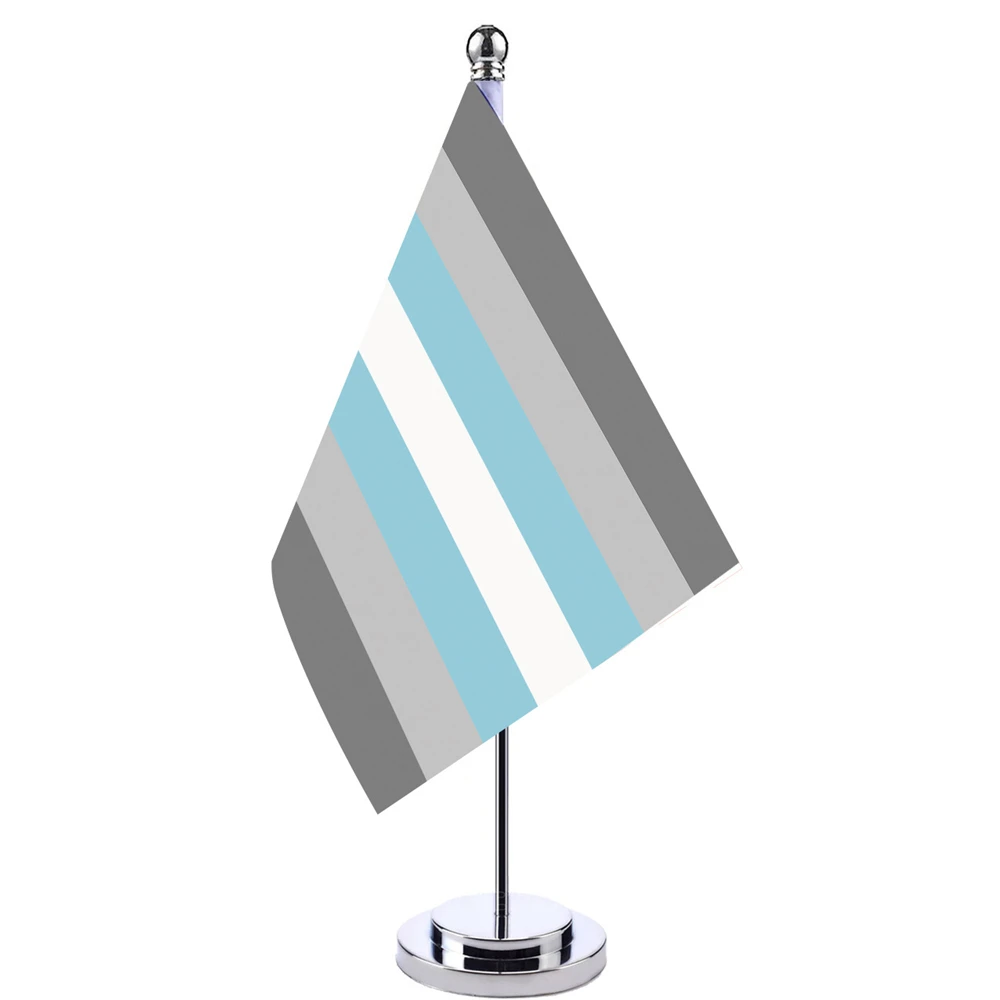 

14x21cm Office Desk Small Banner Grey Blue Color Meet Meeting Room Boardroom Table Hanging LGBT Rainbow Flags