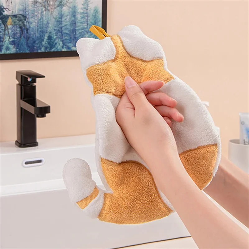 

Cute Cat Hand Towel For Child Super Absorbent Microfiber Kitchen Towel High-efficiency Tableware Cleaning Towel Kitchen Tool