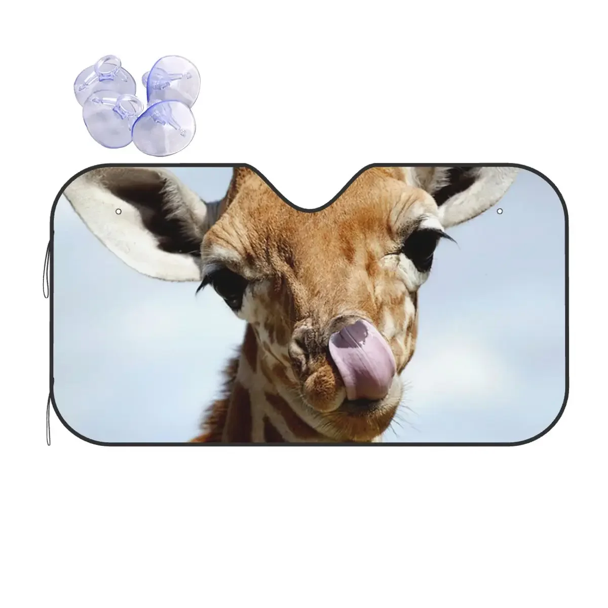 

Giraffe Universal Sunshade Windscreen 70x130cm Animals Aluminium Foil Sun Visor Heat Reflector