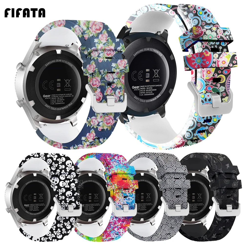 

FIFATA Painted Soft Silicone Watch Strap For Xiaomi Amazfit GTR 47MM/Stratos 2 3/Huawei Watch GT 46MM/GT2E Smart Watch Wristband