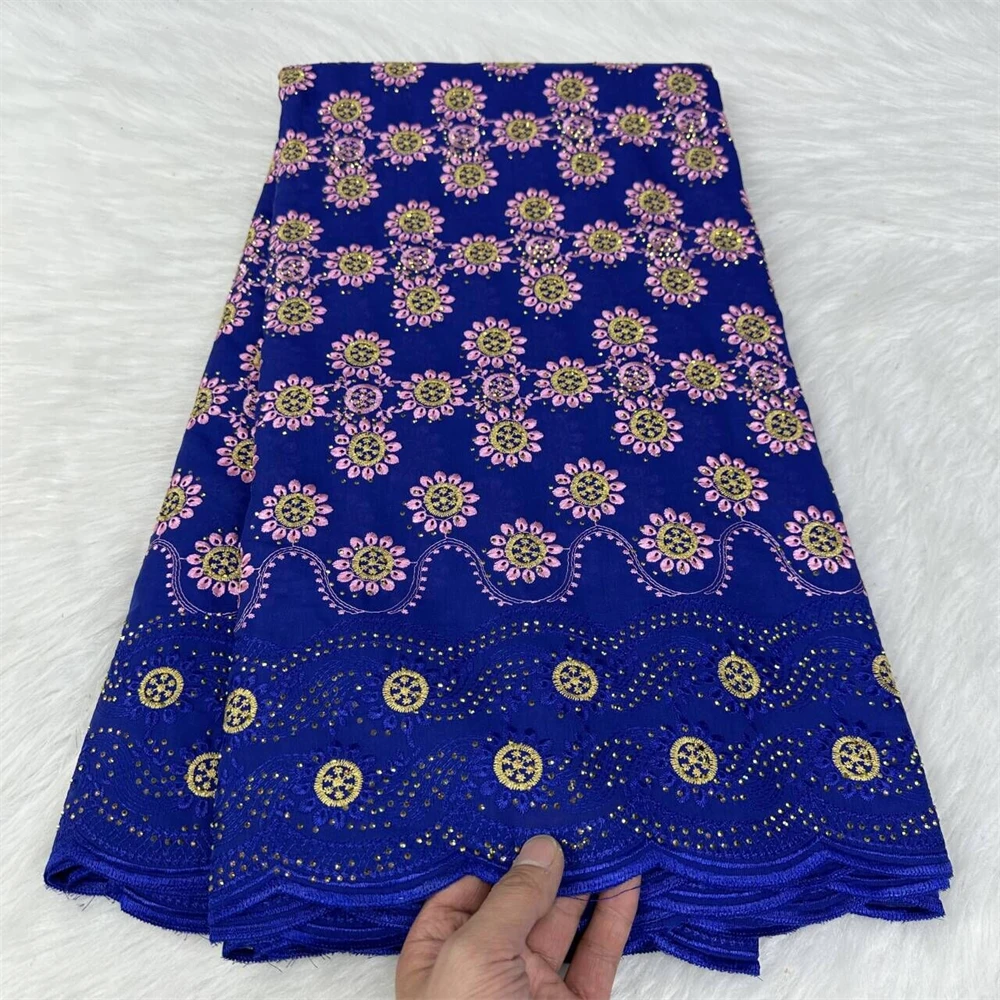 African Lace Fabric 2024 Latest Cotton Lace Embroidery With Rhinestones For Women Party Dress
African Lace Fabric 2024 Latest Cotton Lace Embroidery With Rhinestones For Women Party Dress