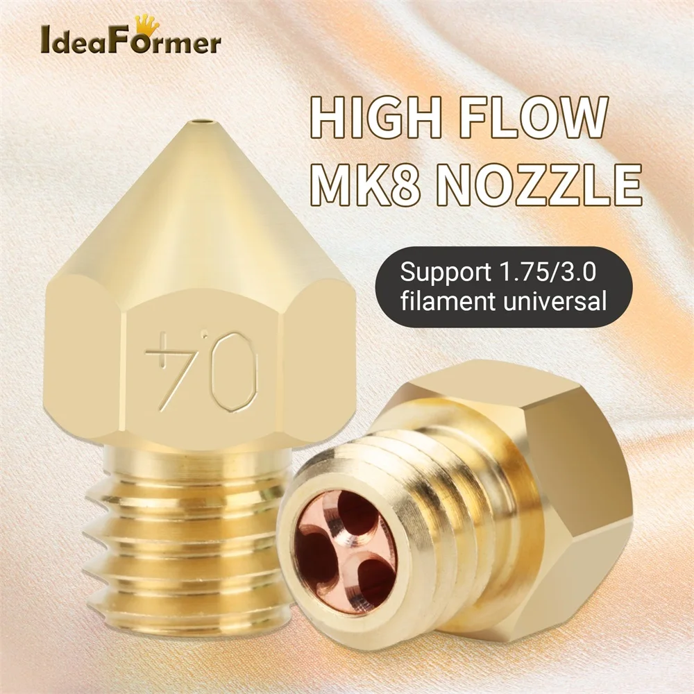 New MK8 Clone CHT Brass High Flow Nozzles 0.4 mm and others For 1.75mm Filament CR10 CR10S KP5L Ender-3 3D Printer Accessories
New MK8 Clone CHT Brass High Flow Nozzles 0.4 mm and others For 1.75mm Filament CR10 CR10S KP5L Ender-3 3D Printer Accessories