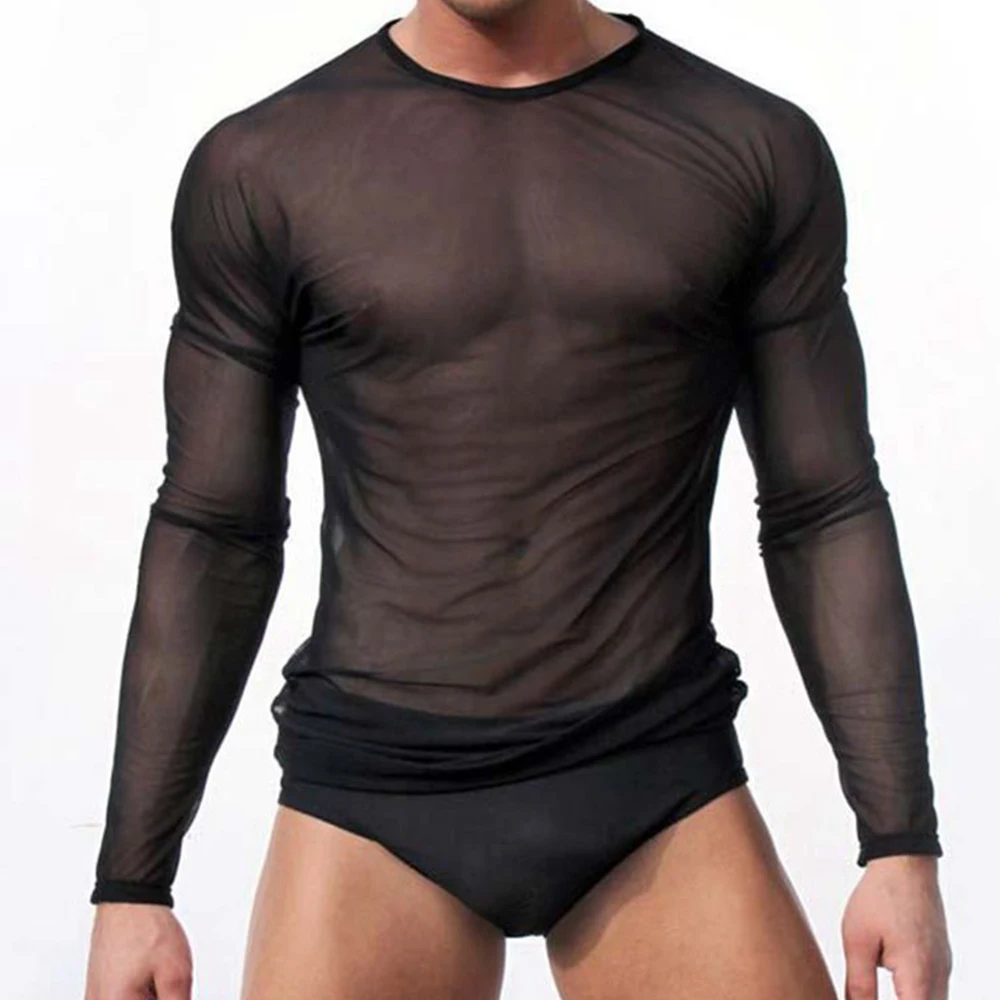 Men's Pajamas Sexy Sleep Tops Slim Stretchy Exotic T-shirts Long Sleeve See Through Leotard Round Neck Shaping Nightshirts
Men's Pajamas Sexy Sleep Tops Slim Stretchy Exotic T-shirts Long Sleeve See Through Leotard Round Neck Shaping Nightshirts