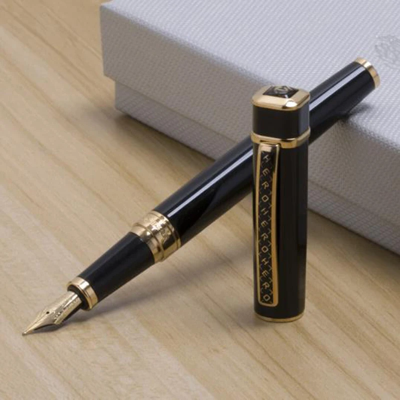Hero 979 Black Fountain Pen Gold Trim Square Cap 0.5mm Iridium Fine Nib Office School Writing W/Gift Box Pen Set Accessory
Hero 979 Black Fountain Pen Gold Trim Square Cap 0.5mm Iridium Fine Nib Office School Writing W/Gift Box Pen Set Accessory