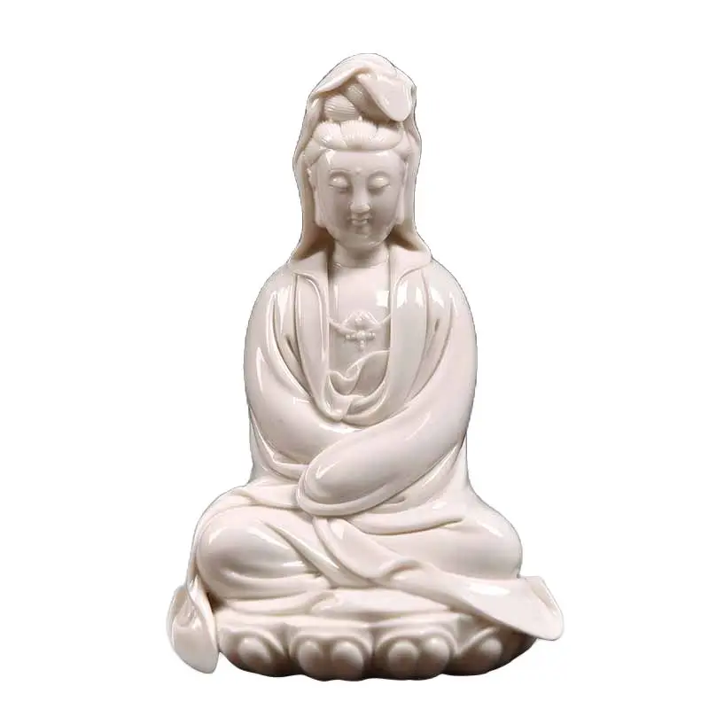 

Ceramic Small Buddha Home Decoration Ornaments, Decoration of the White Porcelain Handicrafts, Sit Lotus, Guanyin Decoration