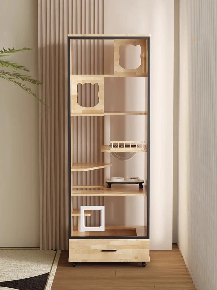 Panoramic cat cage cat villa with toilet integrated household cat room indoor luxury solid wood cat cabinet small apartment
Panoramic cat cage cat villa with toilet integrated household cat room indoor luxury solid wood cat cabinet small apartment