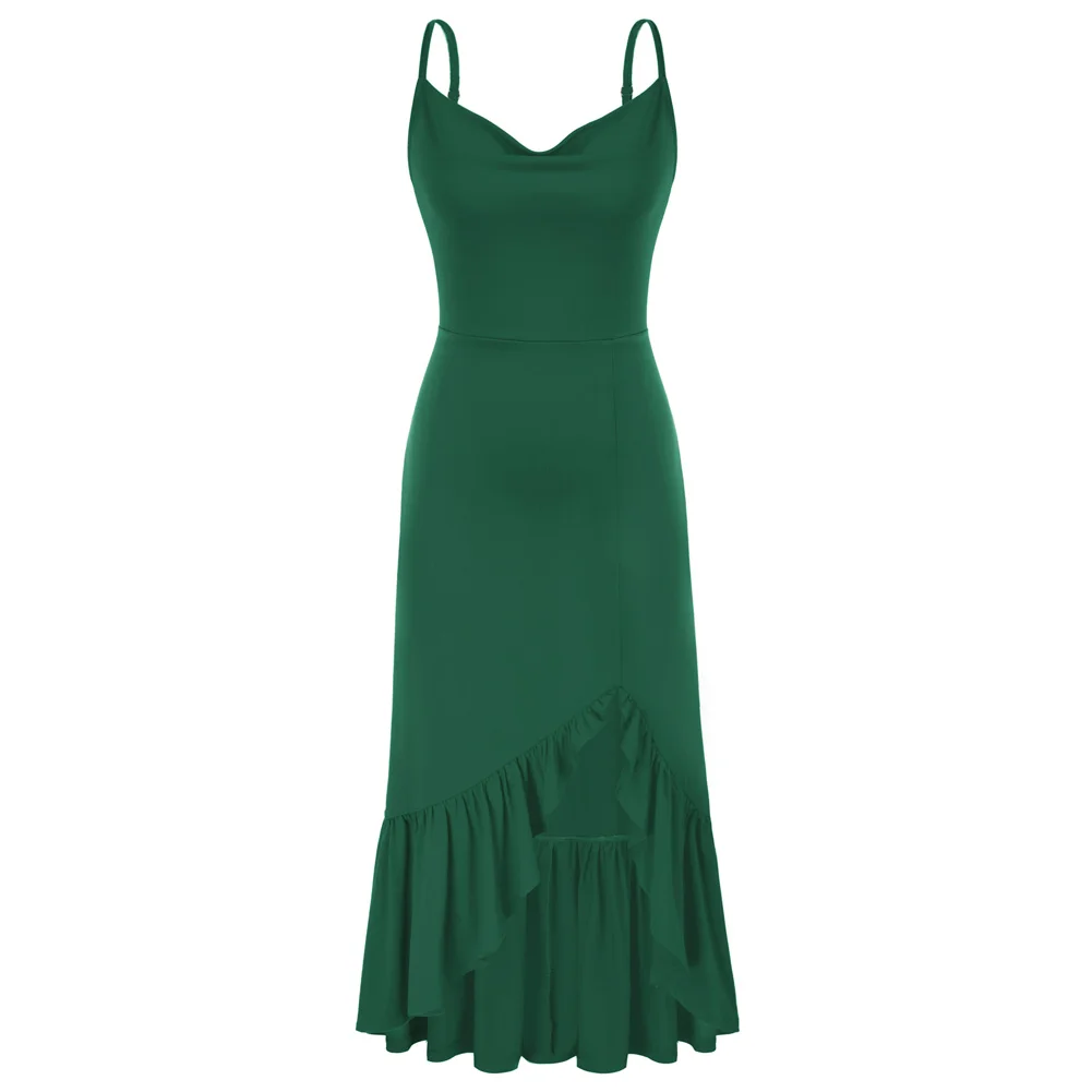 GK Dress Women Elegant Luxury Cowl Neck Party Dress Spaghetti Straps Irregular Split Ruffle Hem Dress Summer Clothes For Woman
GK Dress Women Elegant Luxury Cowl Neck Party Dress Spaghetti Straps Irregular Split Ruffle Hem Dress Summer Clothes For Woman