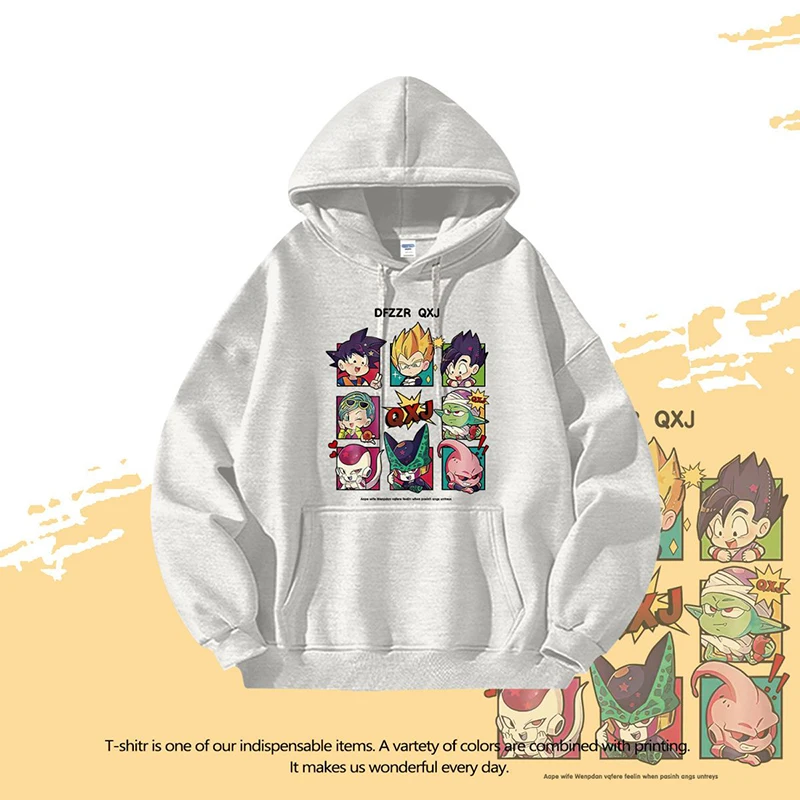 Kawaii Dragon Ball Son Goku Vegeta Cartoon Cotton Sweater Regular Thin or Fleeced Printed Hooded Tops for Autumn and Winter
Kawaii Dragon Ball Son Goku Vegeta Cartoon Cotton Sweater Regular Thin or Fleeced Printed Hooded Tops for Autumn and Winter