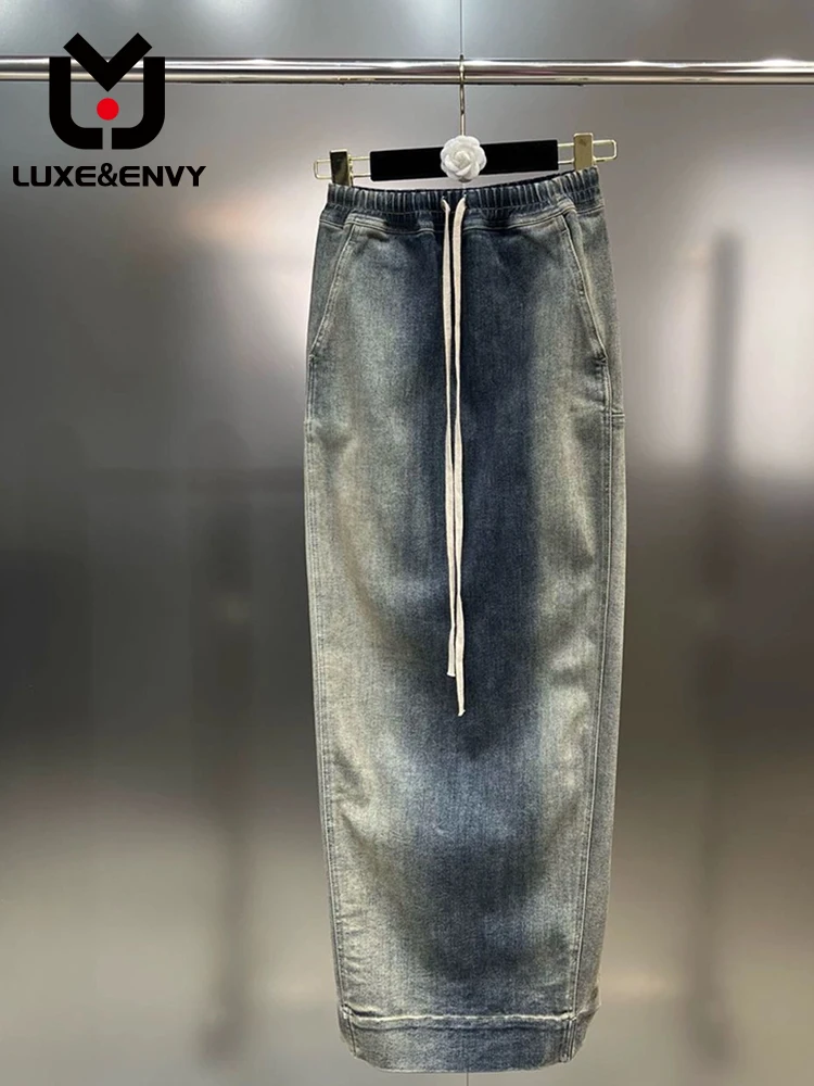 LUXE&ENVY Summer Belt Series Gradually Made Old Wash Elastic Split Bottom Hip Half Skirt 2023 Autumn
LUXE&ENVY Summer Belt Series Gradually Made Old Wash Elastic Split Bottom Hip Half Skirt 2023 Autumn