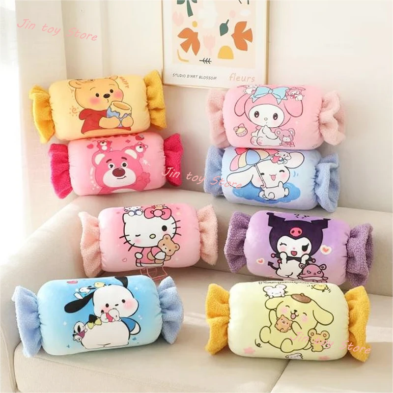 

Kawaii Sanrio Hello Kitty Kuromi Cinnamoroll My Melody Pochacco Candy Hand Warmer Pillow Cute Pom Pom Purin Office Rests Pillow