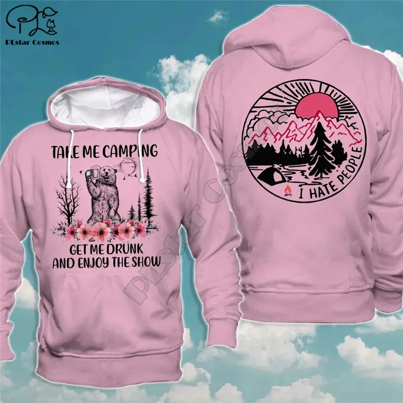 

PLstar Cosmos 3D Printed Bear Take Me Camping Get Me Drunk Funny Streetwear Unisex Casual Hoodies/Zip/Sweatshirt
