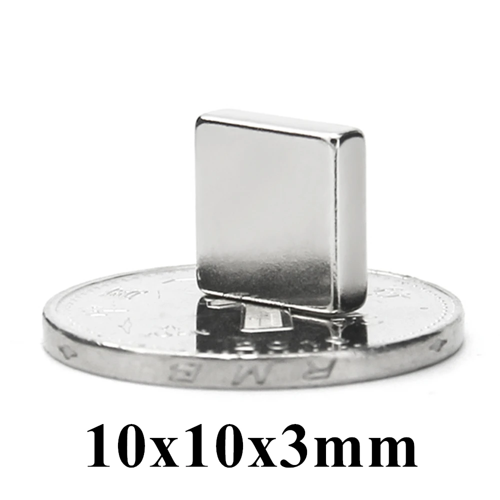 

10-200pcs 10x10x3mm Super Powerful Strong Rare Earth Block NdFeB Magnet Neodymium N35 Magnets 10x10x3 mm