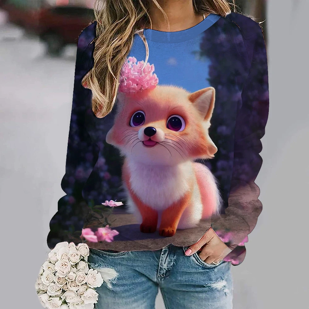 3D retro fox element print women's round neck thin hoodie casual fashion street style sportswear new women's design top 
3D retro fox element print women's round neck thin hoodie casual fashion street style sportswear new women's design top