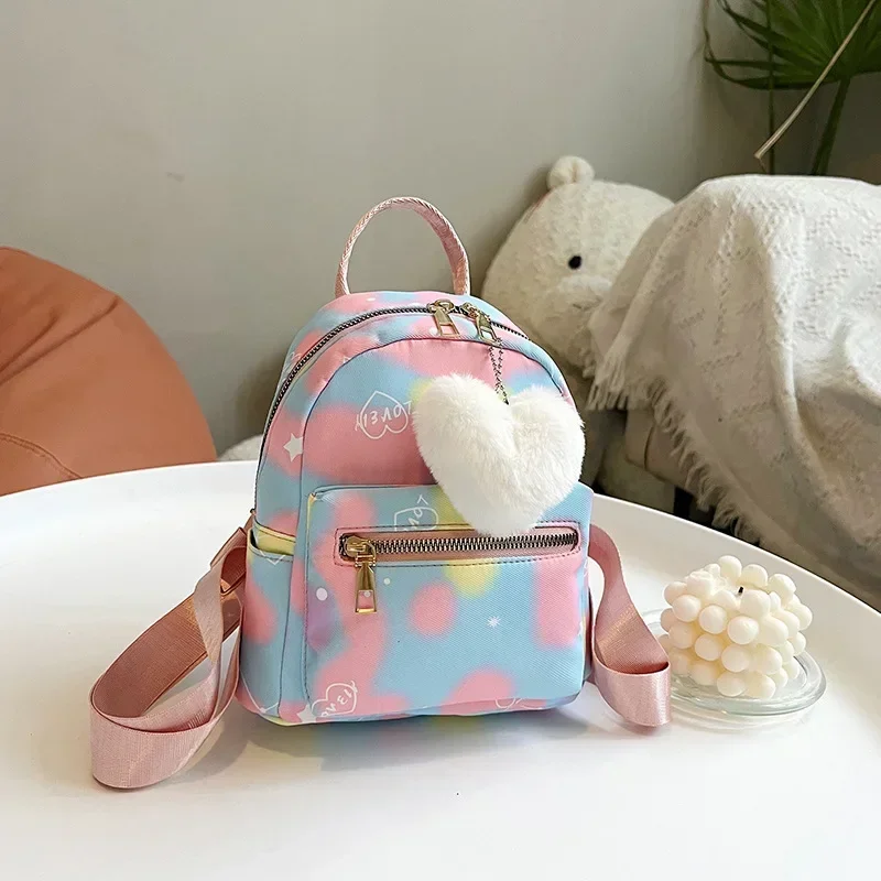 Mini Backpack Women Nylon Cute Small Shopper Handbag Multicolor Book Bags with Heart Pendant Girls Fashion Shoulder Bag
Mini Backpack Women Nylon Cute Small Shopper Handbag Multicolor Book Bags with Heart Pendant Girls Fashion Shoulder Bag