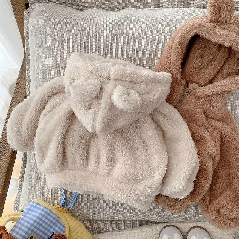 Lovely Children Girl Coat 0-6Years Kids Girl Solid Color Long Sleeve Zipper Hooded Plush Jacket Loose Warm Outerwear Clothes 
Lovely Children Girl Coat 0-6Years Kids Girl Solid Color Long Sleeve Zipper Hooded Plush Jacket Loose Warm Outerwear Clothes