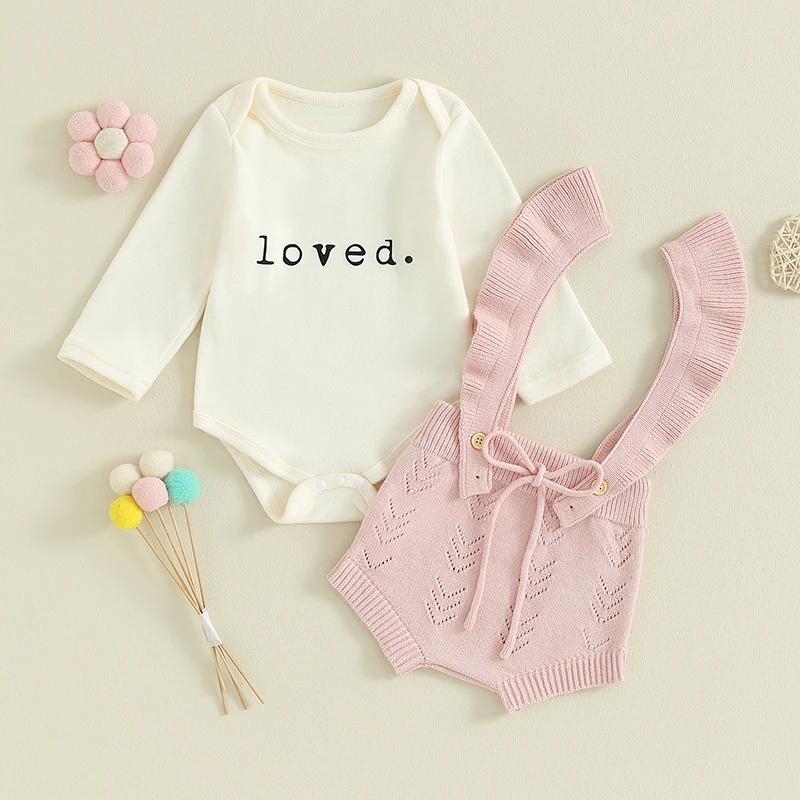 0-24M Infant Baby Girls Fall Jumpsuit Outfits Letter Print Long Sleeve Romper + Ruffled Knit Suspender Shorts Fashion Clothes 
0-24M Infant Baby Girls Fall Jumpsuit Outfits Letter Print Long Sleeve Romper + Ruffled Knit Suspender Shorts Fashion Clothes