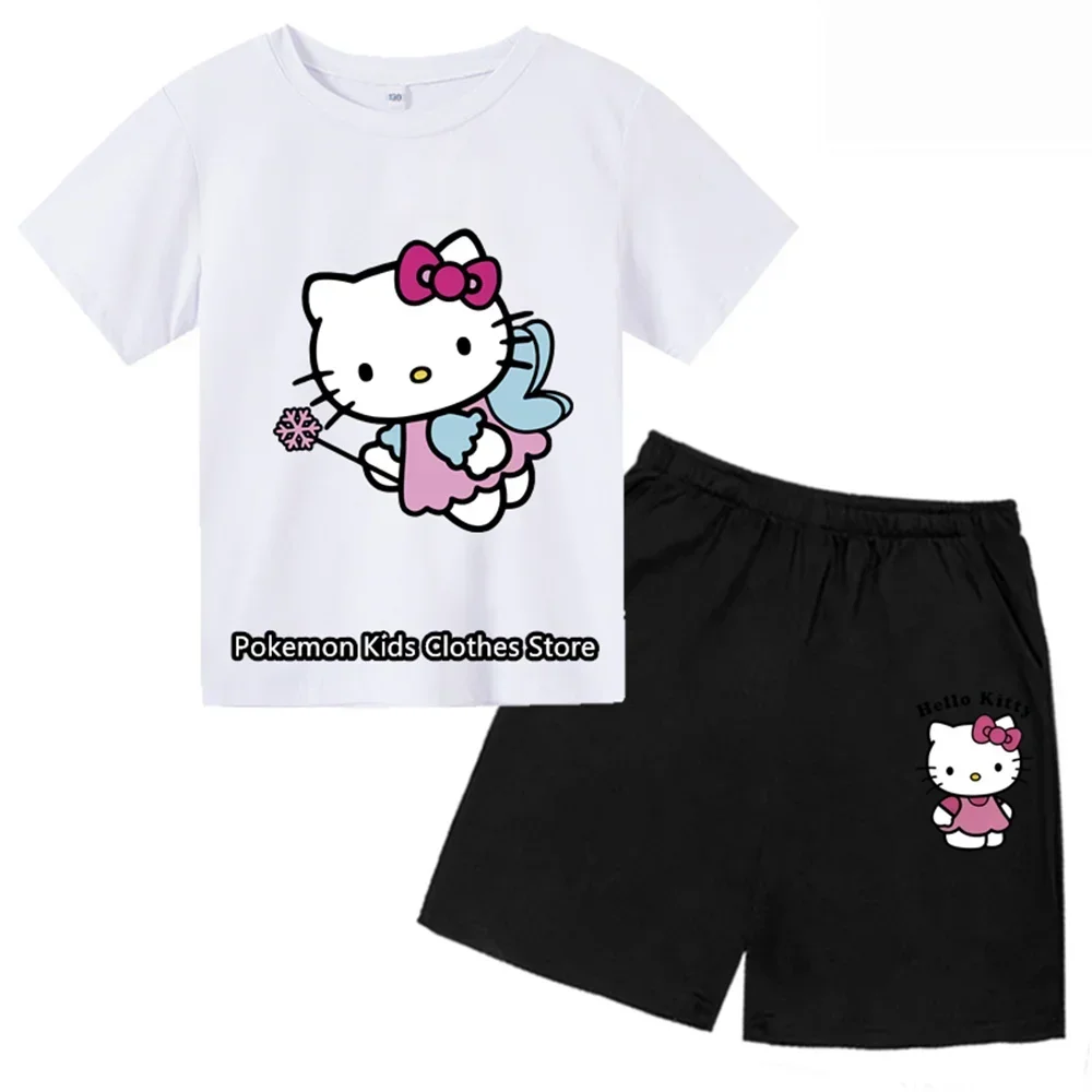 Girl Hello Kitty T-shirt Set Kids Clothing Kuromi Tshirt Set Kids Boys Children's Clothes Girls Casual Girl Tops Boy Shorts
Girl Hello Kitty T-shirt Set Kids Clothing Kuromi Tshirt Set Kids Boys Children's Clothes Girls Casual Girl Tops Boy Shorts