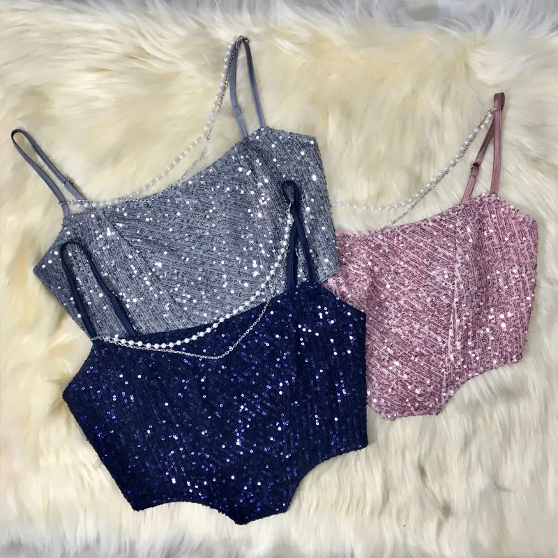 Shiny Sequins Crop Top Women Fashion Sexy Bra Bralette Corset Ladies Lingerie Party Performance Clothes Tank Tops Woman Clothing
Shiny Sequins Crop Top Women Fashion Sexy Bra Bralette Corset Ladies Lingerie Party Performance Clothes Tank Tops Woman Clothing