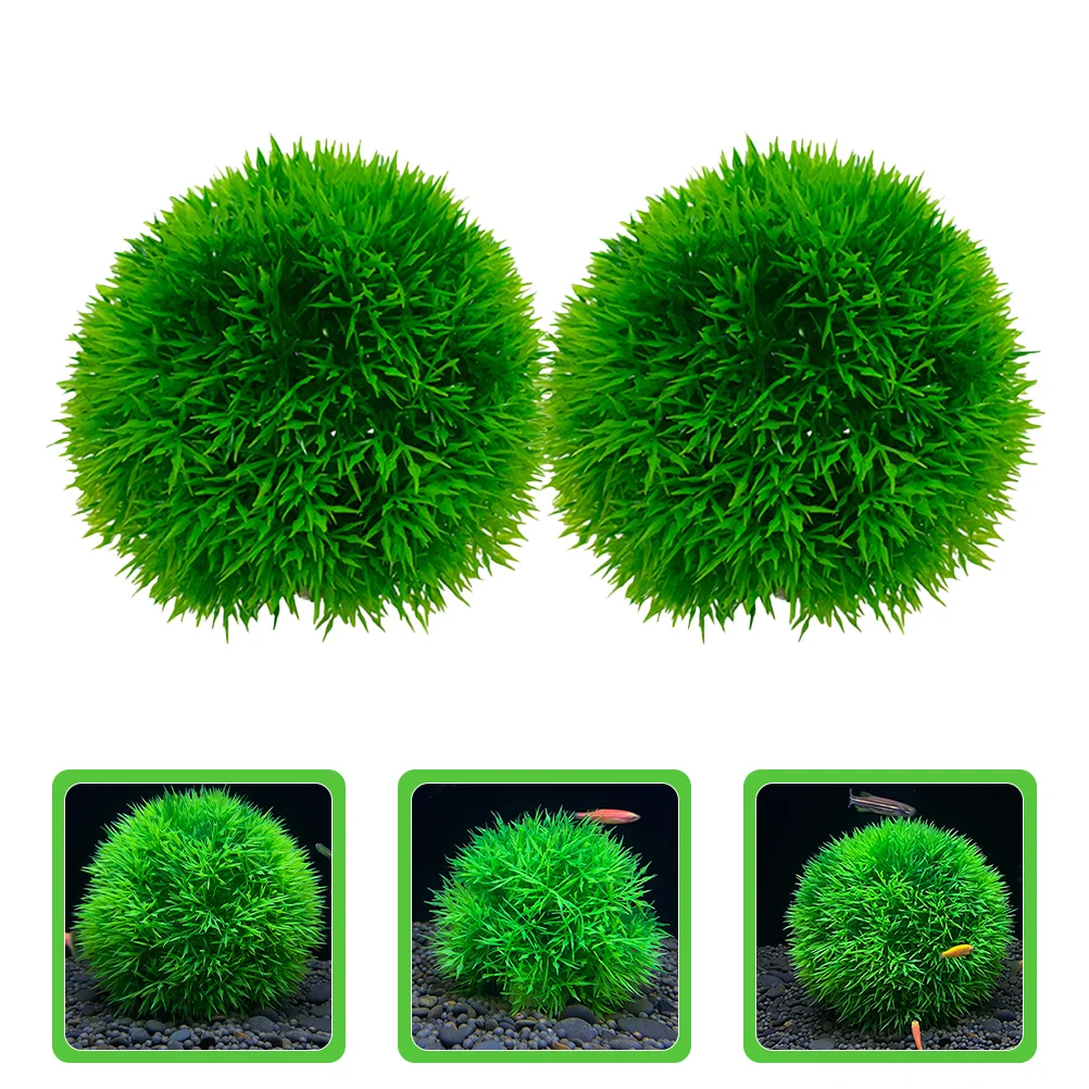 

8 Pcs Aquarium Grass Ball Simulated Water Plants Fish Tank Decor Decors Decorations Pp