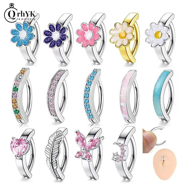 

1PC Belly Button Rings Flower Crystal Piercing Navel Navel Piercing Earring Belly Piercing Sexy Body Jewelry
