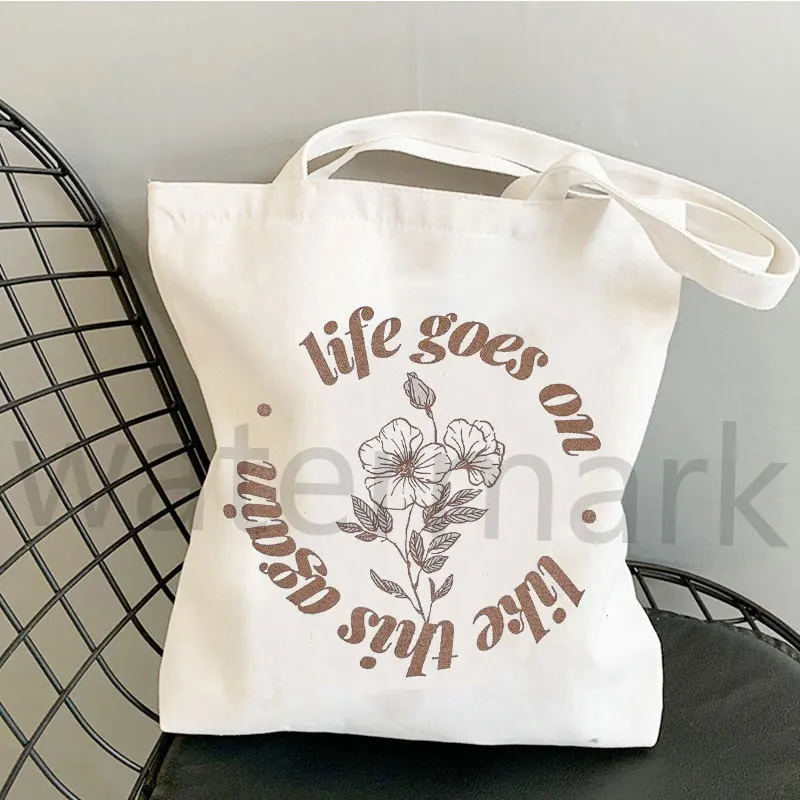 

Life Goes On Inspired Tote Bag Kpop shopper bag cute totes canvas bag supermarket bag Shopping Bags anime gift tote bag