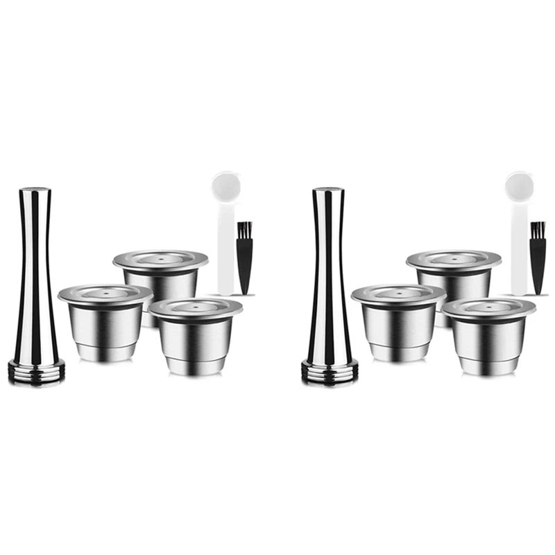 Capsules Reusable, Stainless Steel, 6 Pieces Refillable Pads For Nespresso + 2 Tamper + 2 Spoon + 2 Brush
Capsules Reusable, Stainless Steel, 6 Pieces Refillable Pads For Nespresso + 2 Tamper + 2 Spoon + 2 Brush
