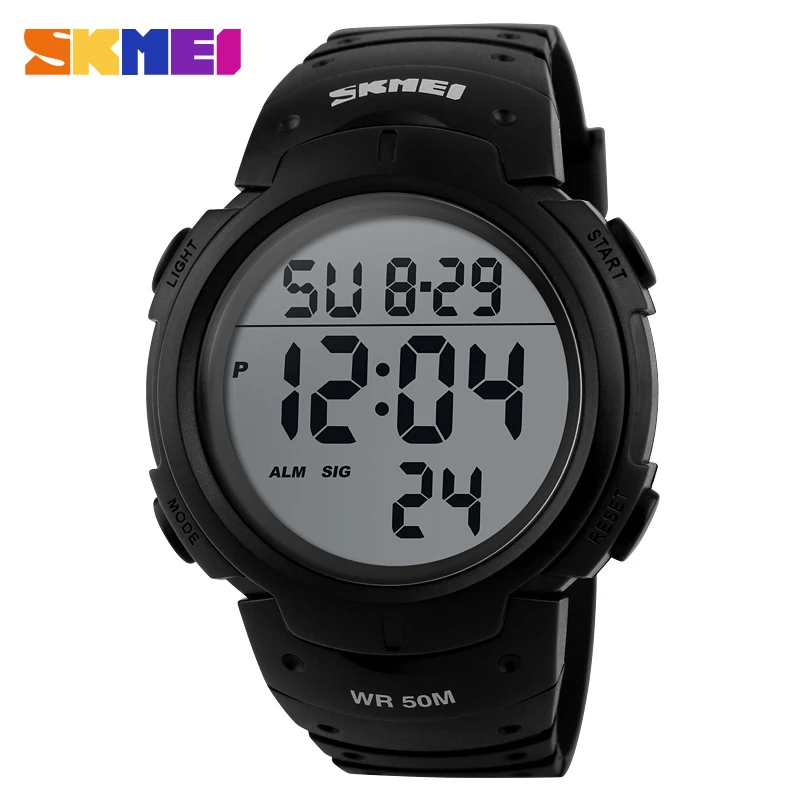 

SKMEI Men Sports Watches Chronos Countdown Men's Watch Waterproof LED Digital Watch Man Electronic Clock Relogio Masculino 1068