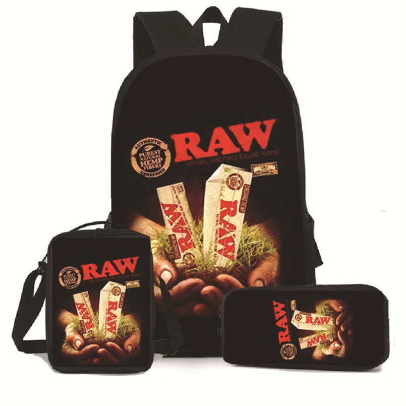 Cigarette Rolling Paper Tobacco RAW 3pcs/Set Backpack 3D Print School Bookbag Travel Laptop Daypack Shoulder Bag Pencil Case 
Cigarette Rolling Paper Tobacco RAW 3pcs/Set Backpack 3D Print School Bookbag Travel Laptop Daypack Shoulder Bag Pencil Case