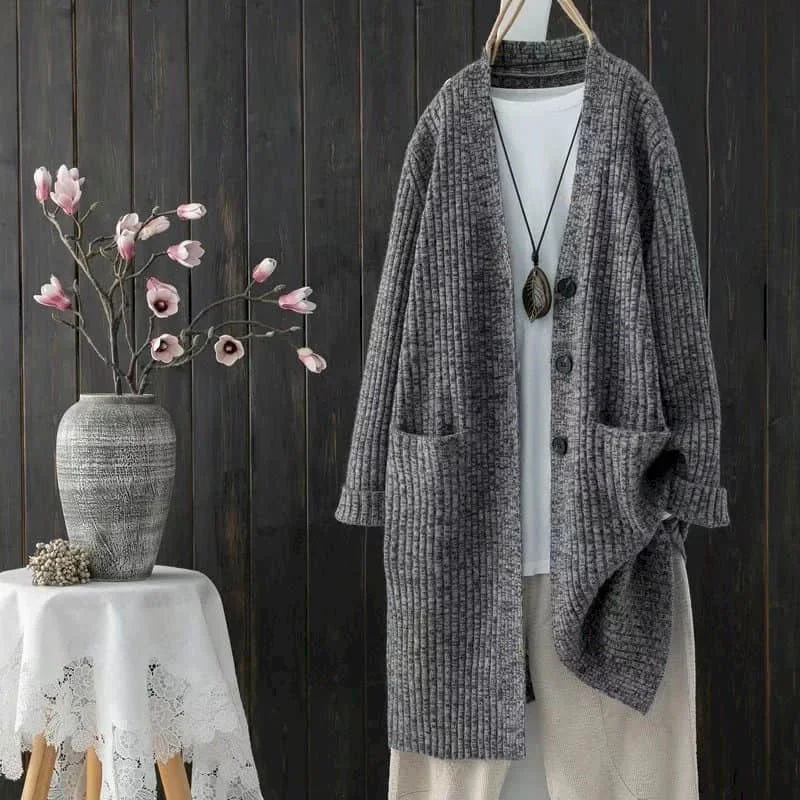Solid Sweater Knitted Cardigans for Women Loose Casual Vintage Oversized Korean Style V-neck Mid-Length Long Sleeve Women Tops
Solid Sweater Knitted Cardigans for Women Loose Casual Vintage Oversized Korean Style V-neck Mid-Length Long Sleeve Women Tops