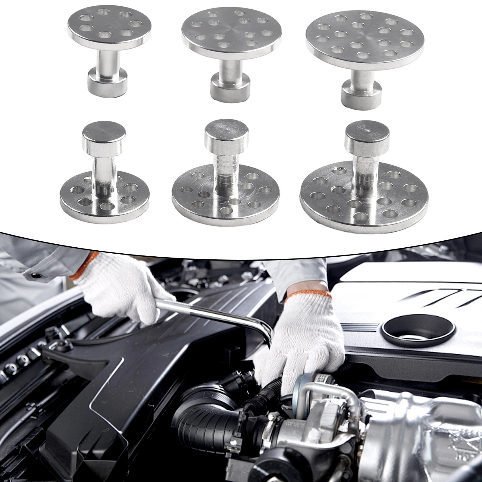 6 Sizes Car Body Dent Repair Aluminum Puller Tabs Cold Glue Kit Paintless-Toofor Dent Repair Suction Cup Tension Shims
6 Sizes Car Body Dent Repair Aluminum Puller Tabs Cold Glue Kit Paintless-Toofor Dent Repair Suction Cup Tension Shims