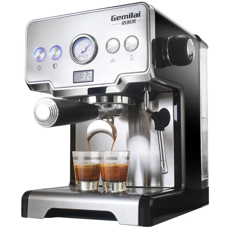 

15 Bar Italian Coffee Machine Stainless Steel Steam Semi-automatic Milk Bubble Espresso Coffee Maker Commercial cafetera