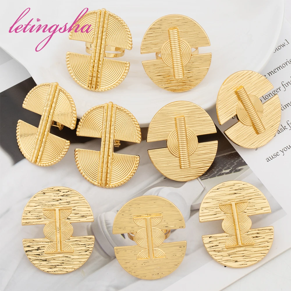 Dubai African Classic Round Design Jewelry Sets For Women Fashion Gold Color Jewelry Earrings and Rings Weddings Jewellery Sets
Dubai African Classic Round Design Jewelry Sets For Women Fashion Gold Color Jewelry Earrings and Rings Weddings Jewellery Sets