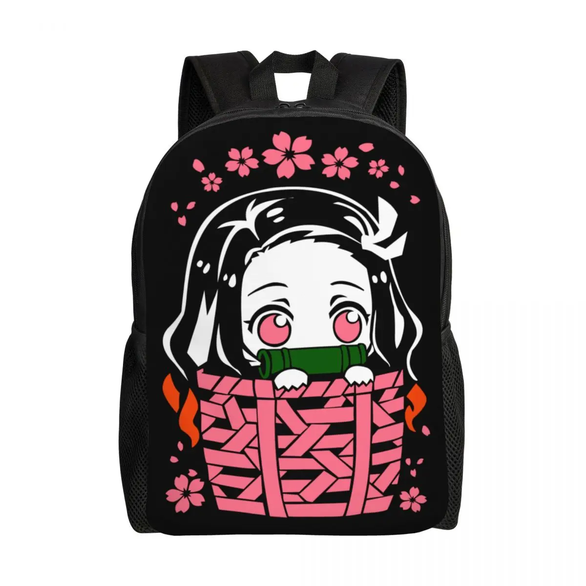 

Custom Kawaii Kimetsu No Yaiba Nezuko Kamado Backpacks Women Men Casual Bookbag for School College Demon Slayer Anime Manga Bags