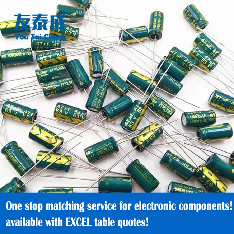 

High Ripple Current, low impedance (ESR) Aluminum Electrolytic Capacitor 2.2UF 3.3UF 4.7UF 6.8UF 10UF 15UF 22UF 33UF 47UF 68UF