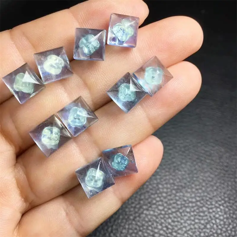 

S925 Natural Aquamarine Earrings Colorful Jewelry Fashion Healing Gemstone Wedding Party Birthday Gift 1pair