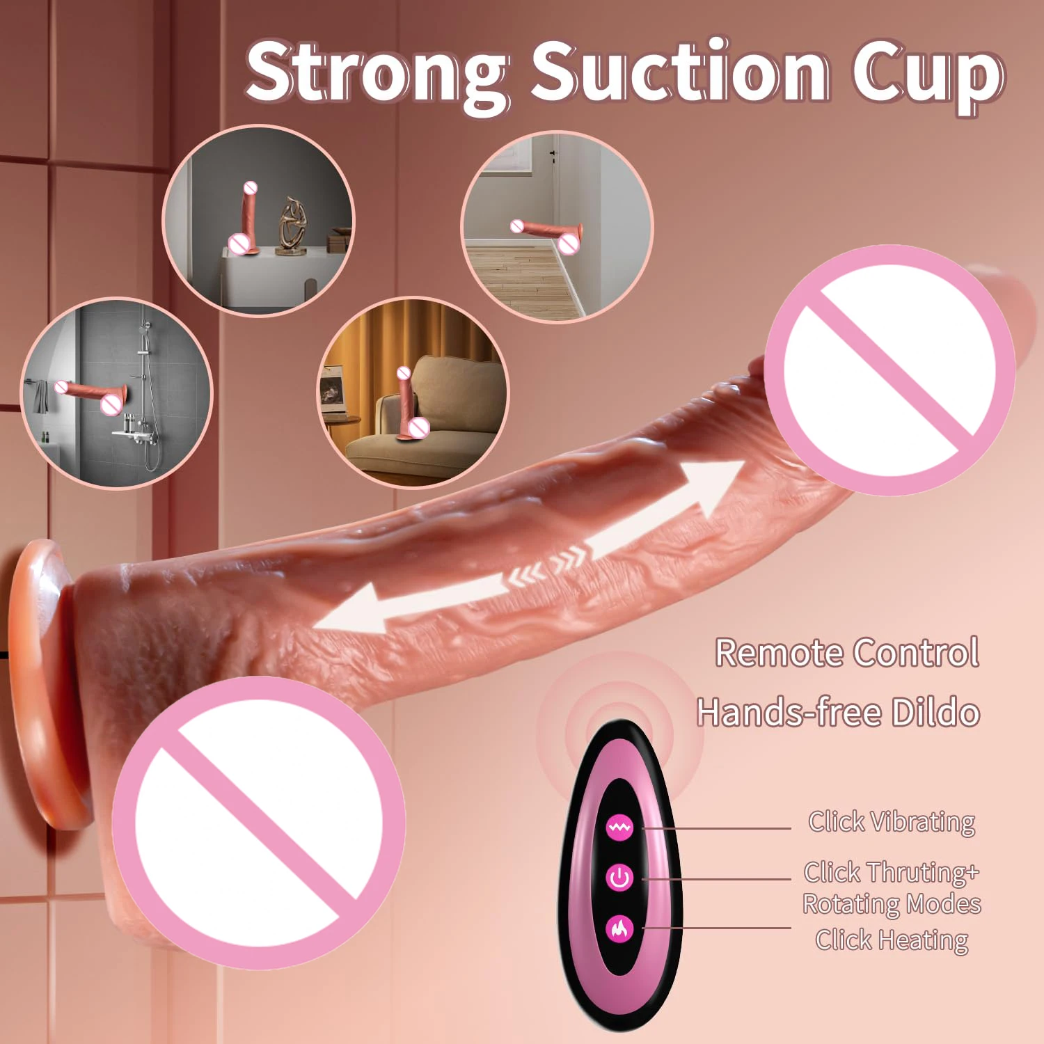 Vibromasseur sans fil télécommandé pour femme, gode métropolitain, gros pénis rétractable, stimulateur de point G féminin, masseur vaginal, jouet sexuel 5