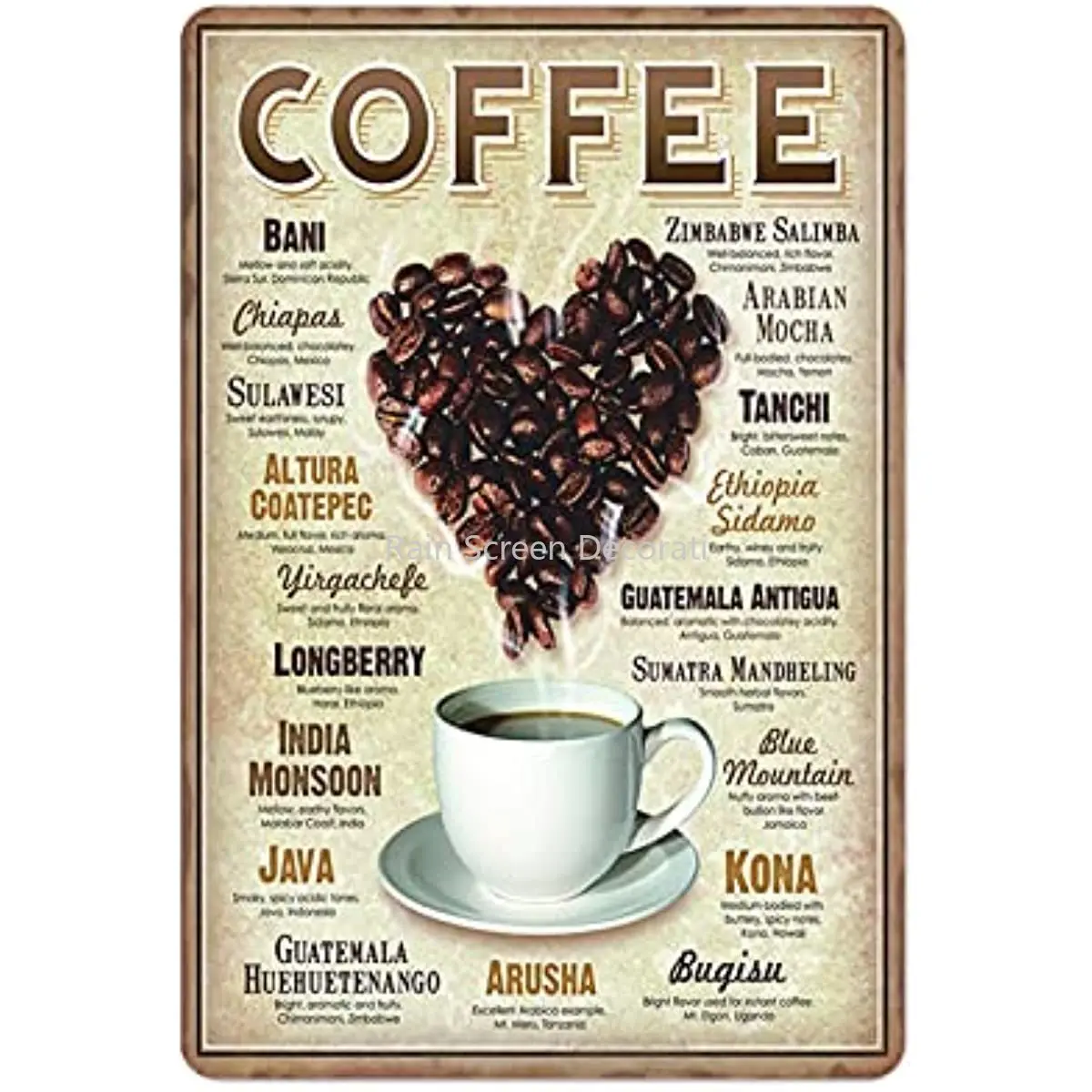 New Metal Tin Sign Vintage Heart Coffee Nostalgic Coffee Coffee Kitchen for Home, Living Room, Garden, Bedroom, Office
New Metal Tin Sign Vintage Heart Coffee Nostalgic Coffee Coffee Kitchen for Home, Living Room, Garden, Bedroom, Office