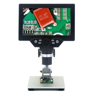 1200X 디지털 현미경, 12MP 전자 비디오 현미경, 7 인치 HD LCD 납땜 전화 수리 돋보기, 금속 스탠드
