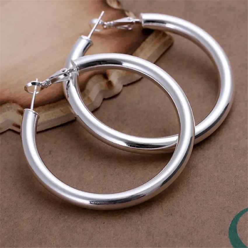 925 Sterling Silver Beautiful 5CM Big Circle Hoop Earrings for Woman Fashion Party Wedding Accessories Jewelry Christmas Gifts
925 Sterling Silver Beautiful 5CM Big Circle Hoop Earrings for Woman Fashion Party Wedding Accessories Jewelry Christmas Gifts
