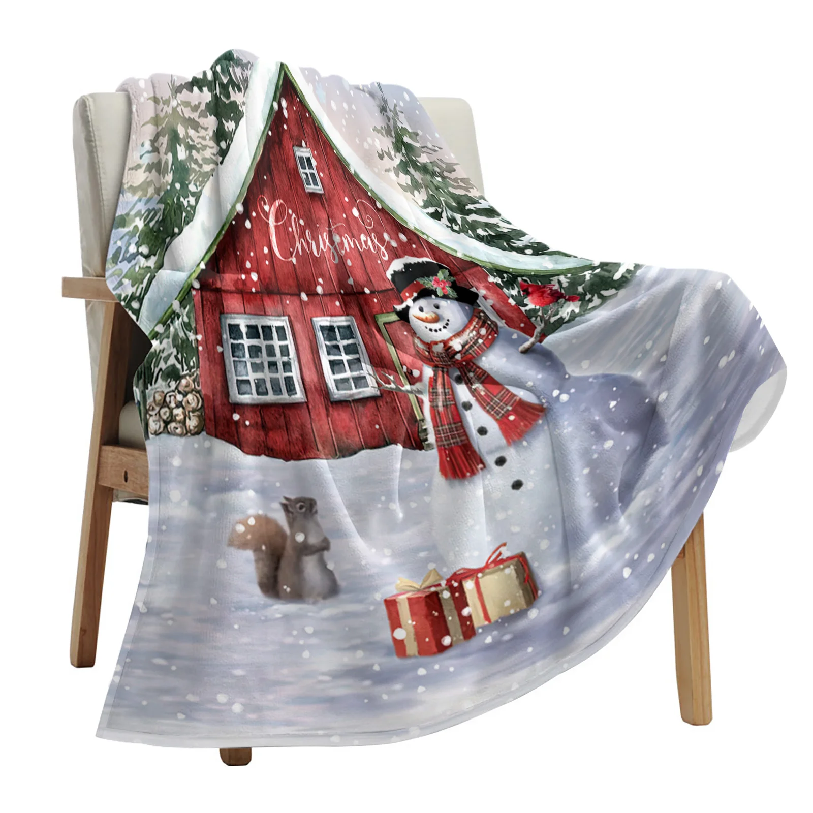 

Рождественский снеговик, Подарочная коробка, плед, одеяло, мягкое плюшевое теплое диванное одеяло, праздничные подарки