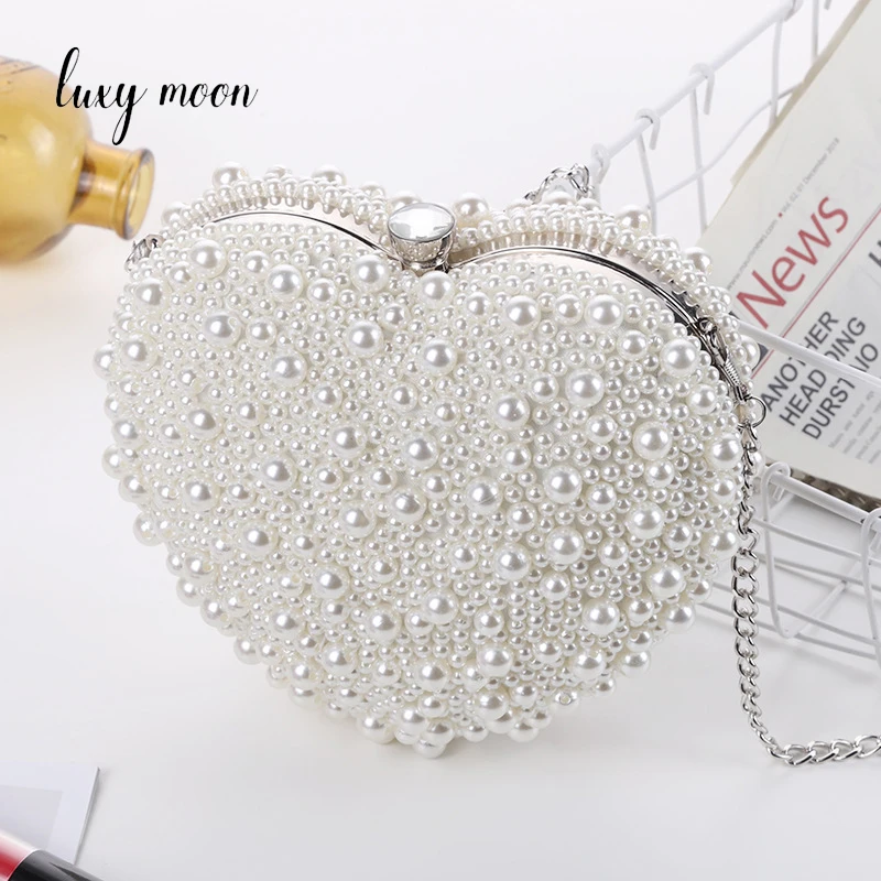 Pearl Clutch Bag Woman Heart Shape Luxury Designer Handbag Chain Shoulder Evening Bags Fashion Women's Clutch Bag Wedding Z164
Pearl Clutch Bag Woman Heart Shape Luxury Designer Handbag Chain Shoulder Evening Bags Fashion Women's Clutch Bag Wedding Z164