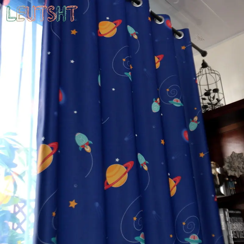 Korean-style Curtains for Living Dining Room Bedroom Modern Cartoon Children's Curtains and Screens Travel In Space Window
Korean-style Curtains for Living Dining Room Bedroom Modern Cartoon Children's Curtains and Screens Travel In Space Window