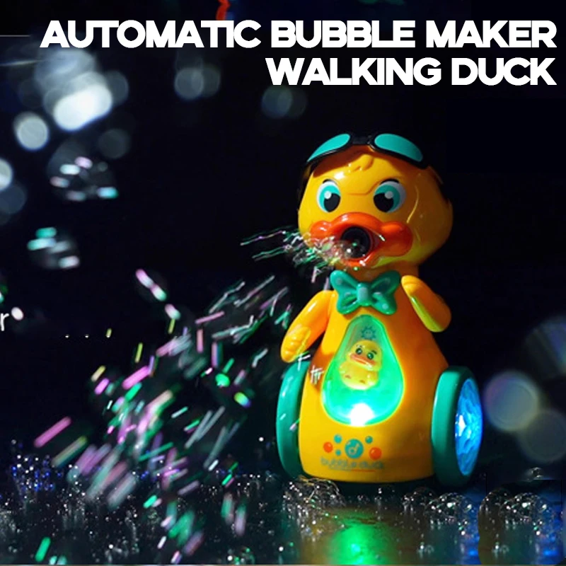Cute Bubble Machine Automatic Soap Bubble Maker Toy Baby Duck Toy with Light Summer Outdoor Games for Kids Childrens Toy
Cute Bubble Machine Automatic Soap Bubble Maker Toy Baby Duck Toy with Light Summer Outdoor Games for Kids Childrens Toy