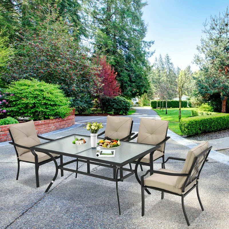 66 X 38 Inches Patio Dining Glass Table Oversize Rectangular with Umbrella Hole Sturdy Steel Frame Outdoor Patio Dining Tables
66 X 38 Inches Patio Dining Glass Table Oversize Rectangular with Umbrella Hole Sturdy Steel Frame Outdoor Patio Dining Tables