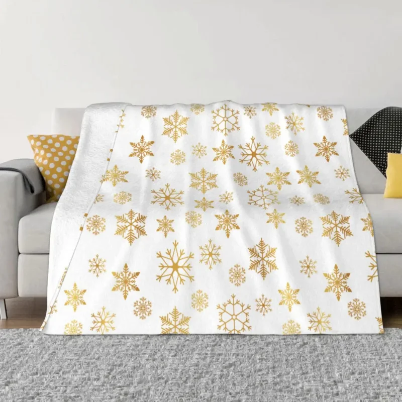 

Snowflake Merry Christmas Blankets Fleece All Season Celebration Lightweight Throw Blanket For Bedding Office Bedspreads