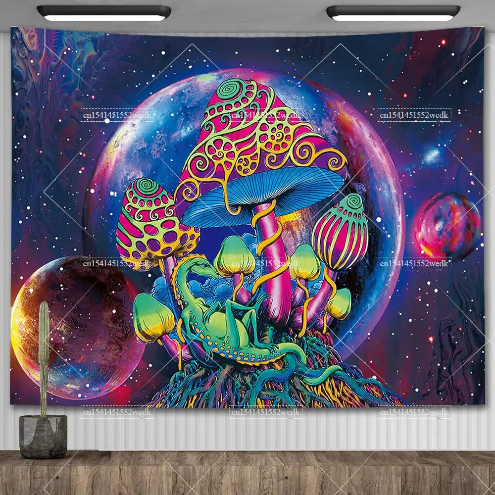 

Alien Mushroom Tapestry Trippy Space Galaxy Tapestries For Bedroom Aesthetic Room Decor Mushroom Tapestrys Background Cloths