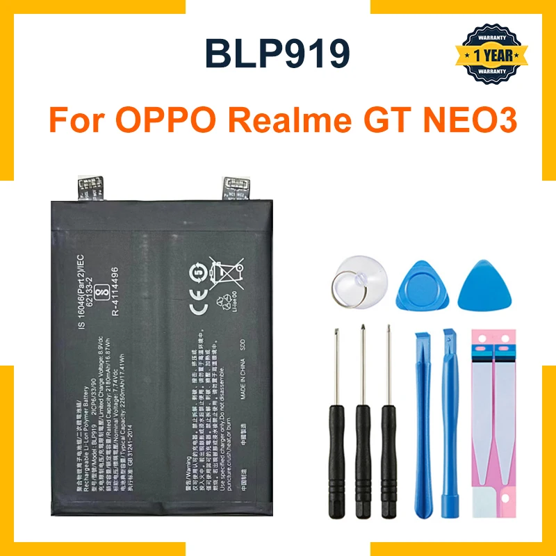Новый оригинальный аккумулятор BLP919 4500 мАч высокого качества для OPPO Realme GT NEO3 Neo 3 мобильный телефон
Новый оригинальный аккумулятор BLP919 4500 мАч высокого качества для OPPO Realme GT NEO3 Neo 3 мобильный телефон