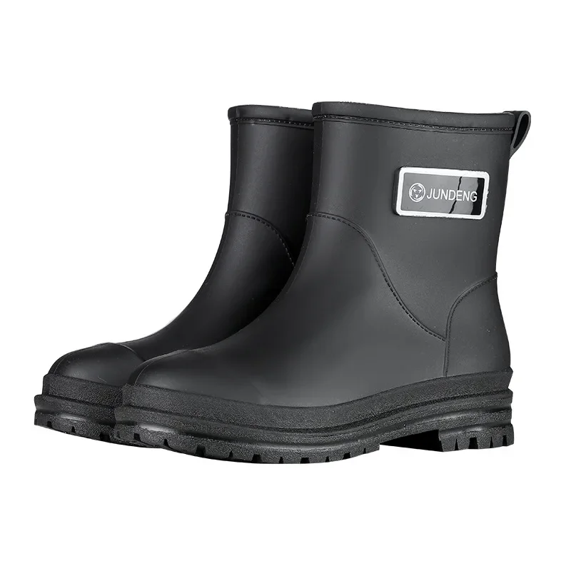 

New Women Mid-calf PVC Rain Boots Female Non-slip Waterproof Rainboots Woman Water Shoes Outdoor Wellies For Rainy Days