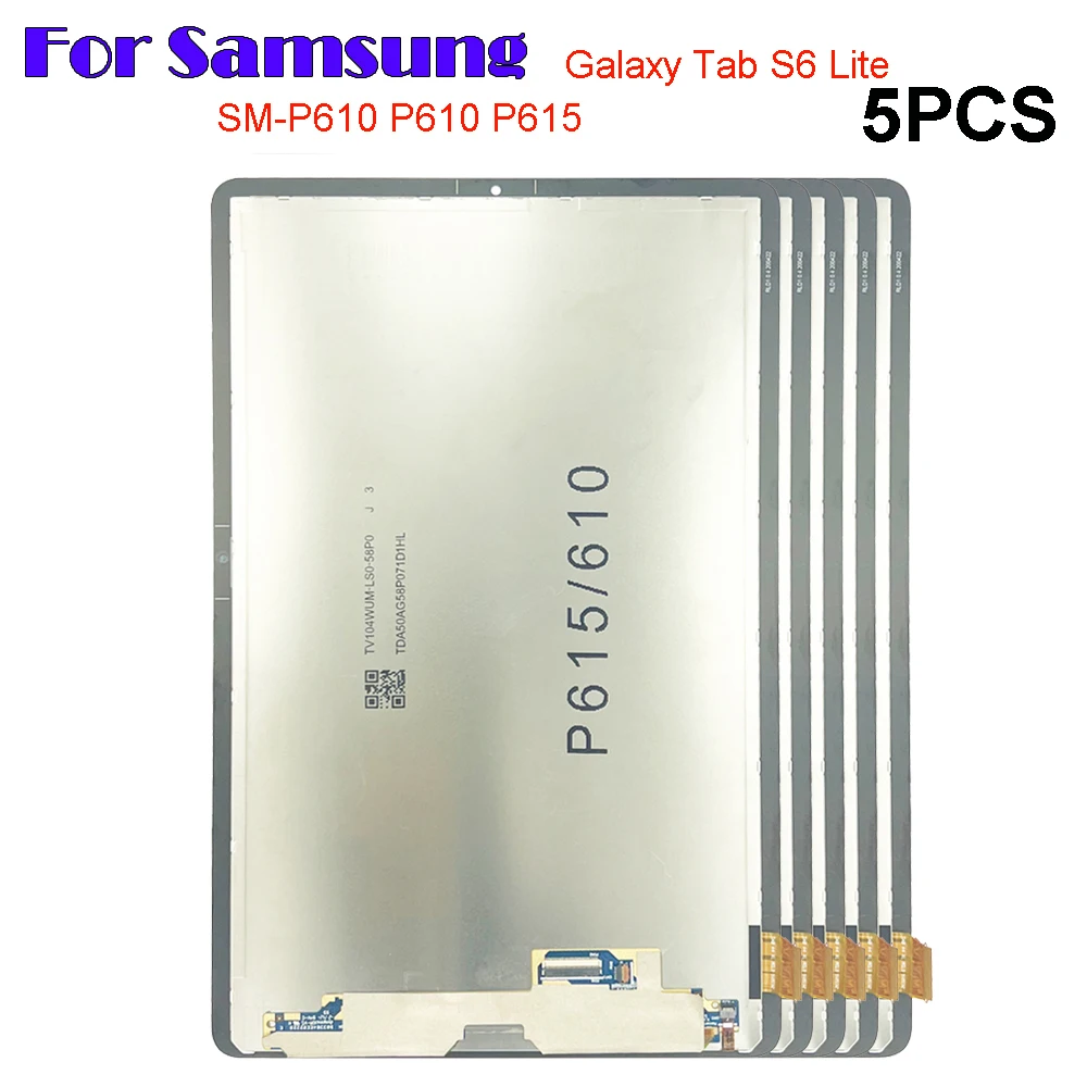 

5PCS New For Samsung Galaxy Tab S6 Lite 10.4 P610 P615 P615N P617 LCD Screen Display Touch Glass Digitizer Assembly Replacement